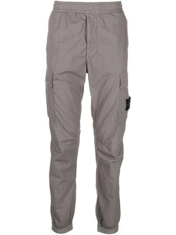 Stretch Cotton Tela Paracadute Cargo Straight Pants Grey - STONE ISLAND - BALAAN 1