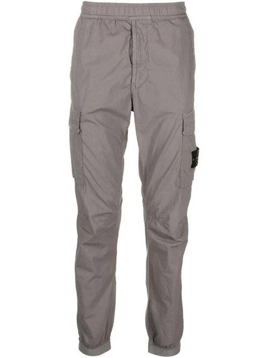 Stretch Cotton Tela Paracadute Cargo Straight Pants Grey - STONE ISLAND - BALAAN 1