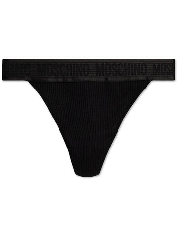 Moschino Logo Thongs, Women's, Black - MOSCHINO - BALAAN 1