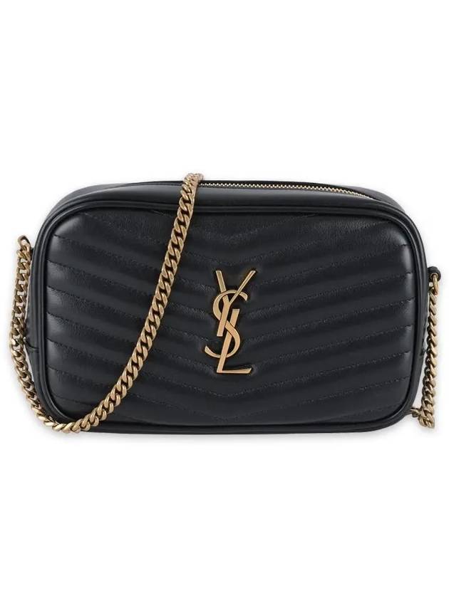 Lou Small Leather Cross Bag Black - SAINT LAURENT - BALAAN 3