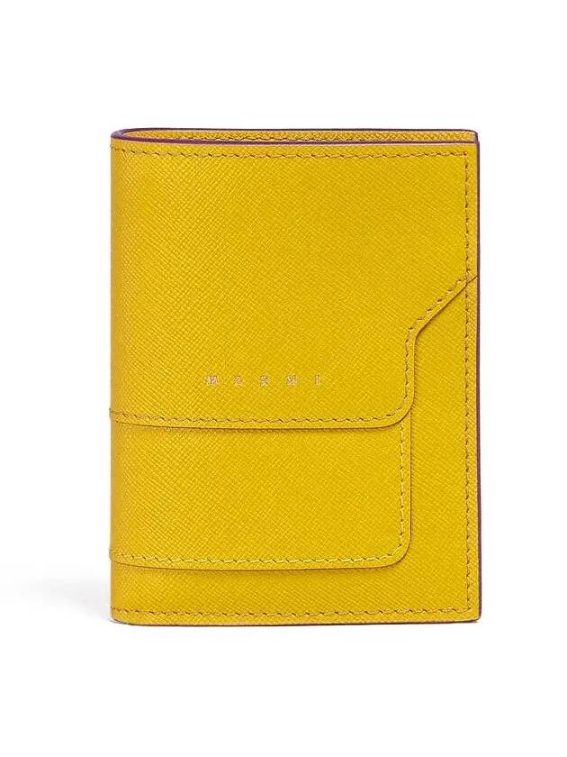 Logo Saffiano Half Wallet Yellow - MARNI - BALAAN 2