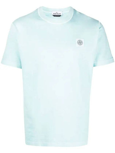 Men's Logo Short Sleeve T-Shirt Aqua Mint - STONE ISLAND - BALAAN 1