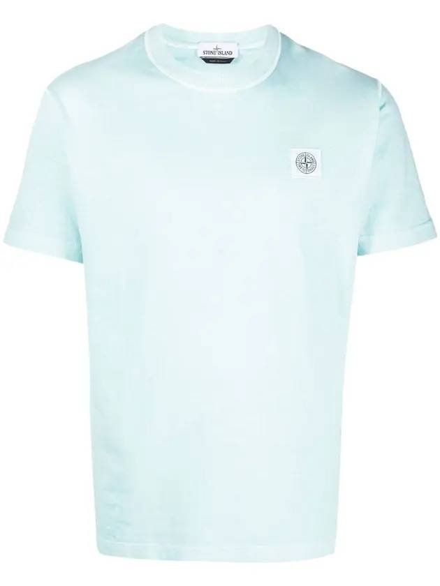 Men's Logo Short Sleeve T-Shirt Aqua Mint - STONE ISLAND - BALAAN 1