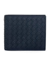 Intreciato Weaving Half Wallet Navy - BOTTEGA VENETA - BALAAN.