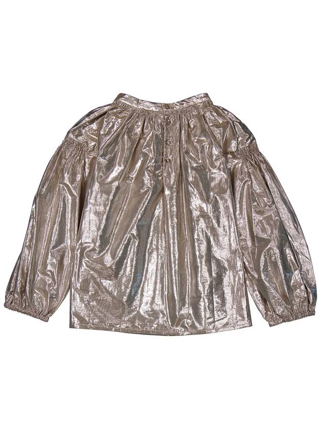 Bonpoint Girls Nude Bohemia Metallic Taffeta Blouse, Size 6Y - BONPOINT - BALAAN 2