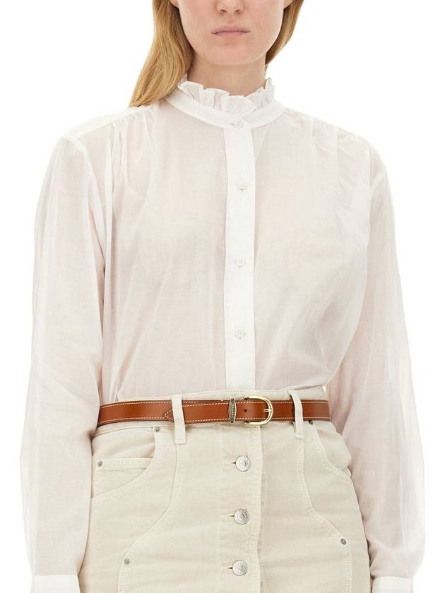 Gamble Organic Cotton Shirt White - ISABEL MARANT ETOILE - BALAAN 6