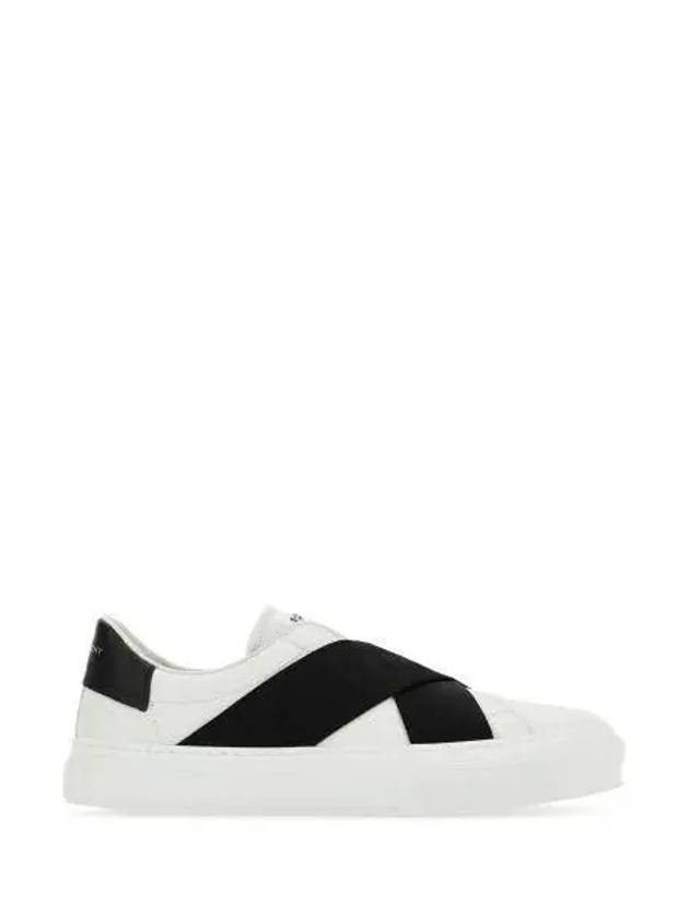 Double Webbing Strap Leather Slip Ons White - GIVENCHY - BALAAN 2