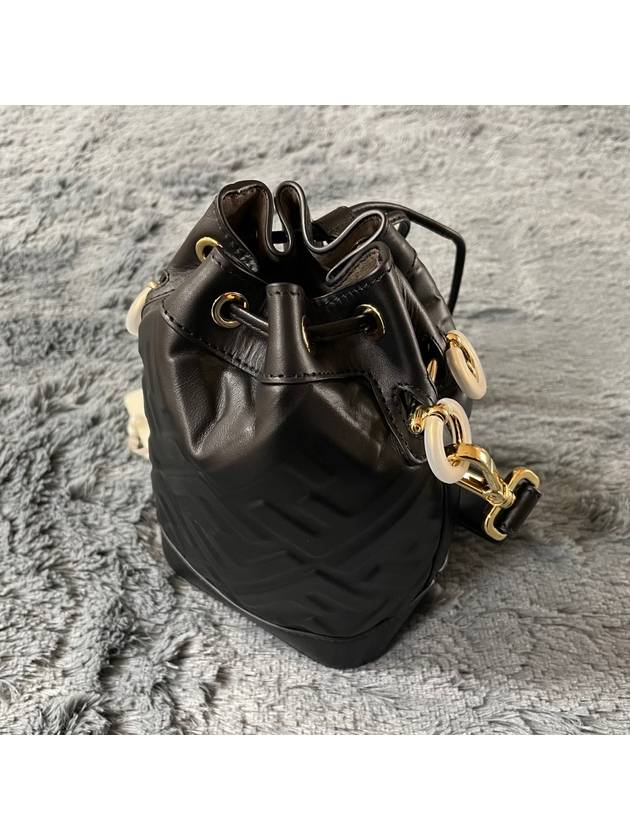 Mon Tresor FF Motif Leather Mini Bag Black - FENDI - BALAAN 3