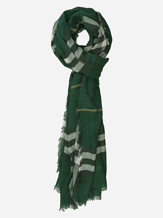 Check Print Wool Scarf Green - BURBERRY - BALAAN 2