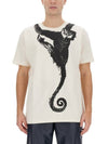 Men's Monkey Print Classic Short Sleeve T-Shirt Cream - VIVIENNE WESTWOOD - BALAAN 3