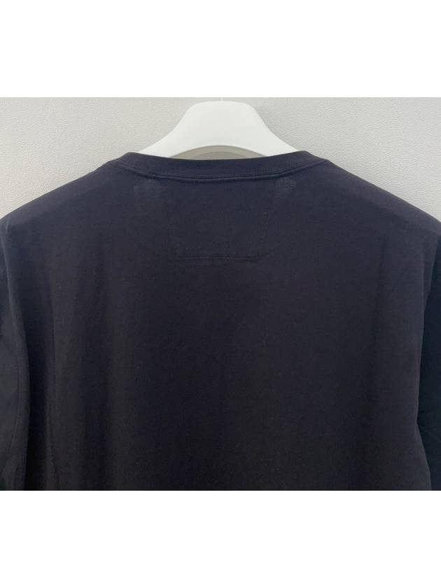 30 1 Label Logo Crew Neck Long Sleeve T Shirt Black - CP COMPANY - BALAAN 4