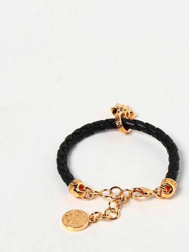 Medusa Charm Leather Bracelet Black - VERSACE - BALAAN 5