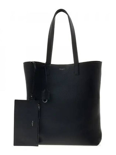 Grained Leather Bold Shopping Shoulder Bag Black - SAINT LAURENT - BALAAN 2