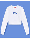 F Slimmy Cutout Logo Crop Sweatshirt White - DIESEL - BALAAN 6