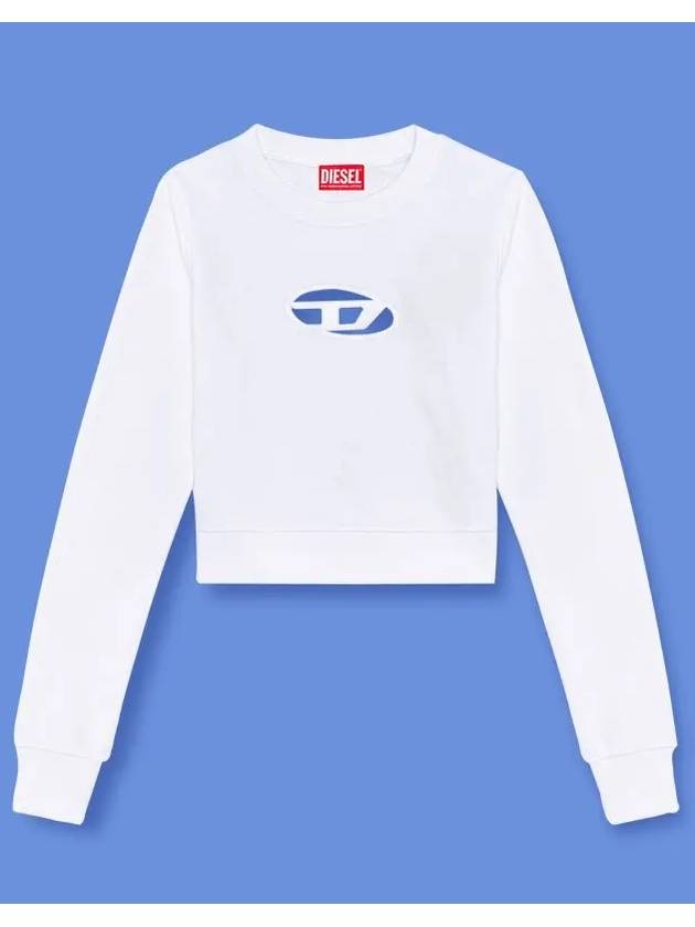 F Slimmy Cutout Logo Crop Sweatshirt White - DIESEL - BALAAN 6