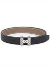 Khaleche Buckle Reversible Leather Belt Black - HERMES - BALAAN.