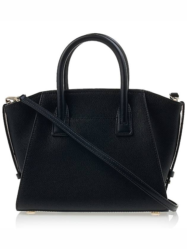 Women's Avril Small Satchel Leather Tote Bag Black - MICHAEL KORS - BALAAN 4