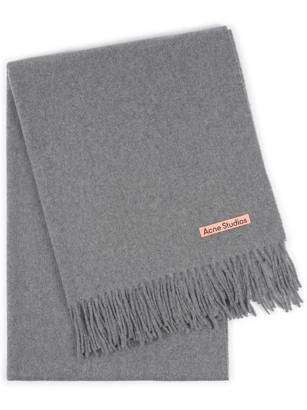 Logo Wool Fringe Muffler Grey - ACNE STUDIOS - BALAAN 2