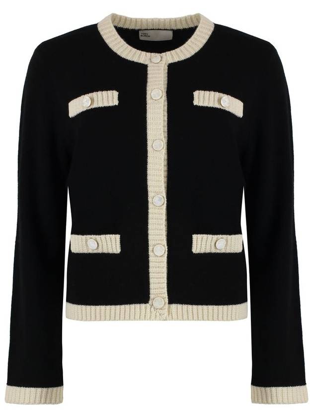 Kendra Cardigan Black White - TORY BURCH - BALAAN 2