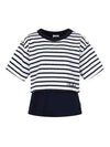 Striped Crop Layered T-Shirt MW4ME432 - P_LABEL - BALAAN 7