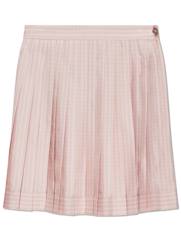 Versace Pleated Silk Skirt, Women's, Pink - VERSACE - BALAAN 1