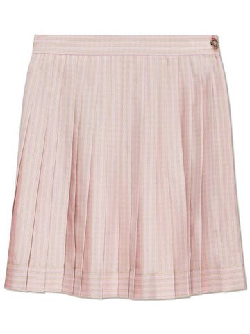 Versace Pleated Silk Skirt, Women's, Pink - VERSACE - BALAAN 1