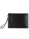 Tiny Cassandre Shiny Leather Zip Tablet Clutch Bag Black - SAINT LAURENT - BALAAN 2