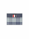 Checked Leather Card Wallet Grey - THOM BROWNE - BALAAN 2