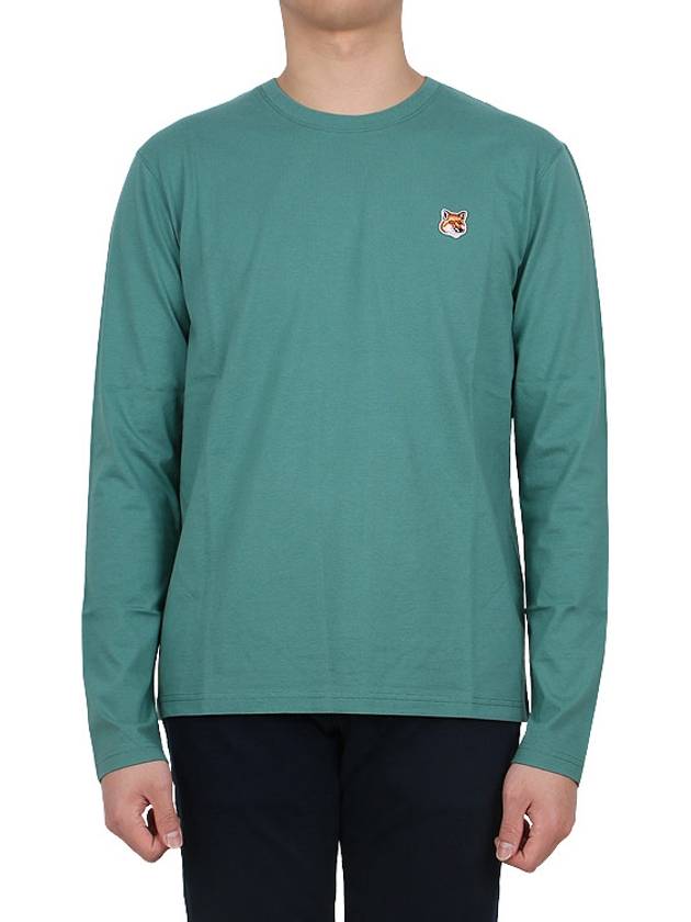 Foxhead Patch Regular Long Sleeve T-Shirt Teal Grey - MAISON KITSUNE - BALAAN 3