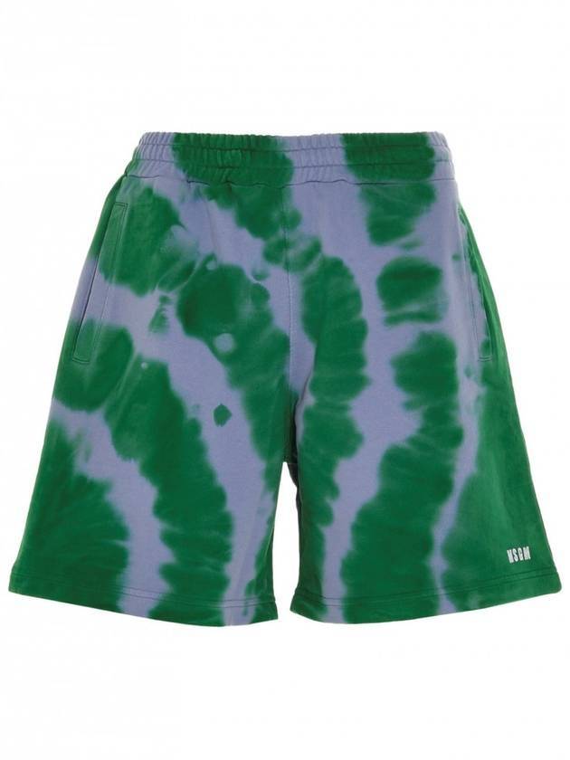 Men's Logo Tie Dye Bermuda Shorts Green - MSGM - BALAAN 1