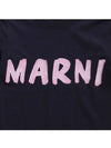 Logo Long Sleeve T-Shirt Navy - MARNI - BALAAN 4