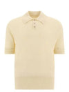 Back Stitch Wool Polo Knit Top Off White - MAISON MARGIELA - BALAAN 2