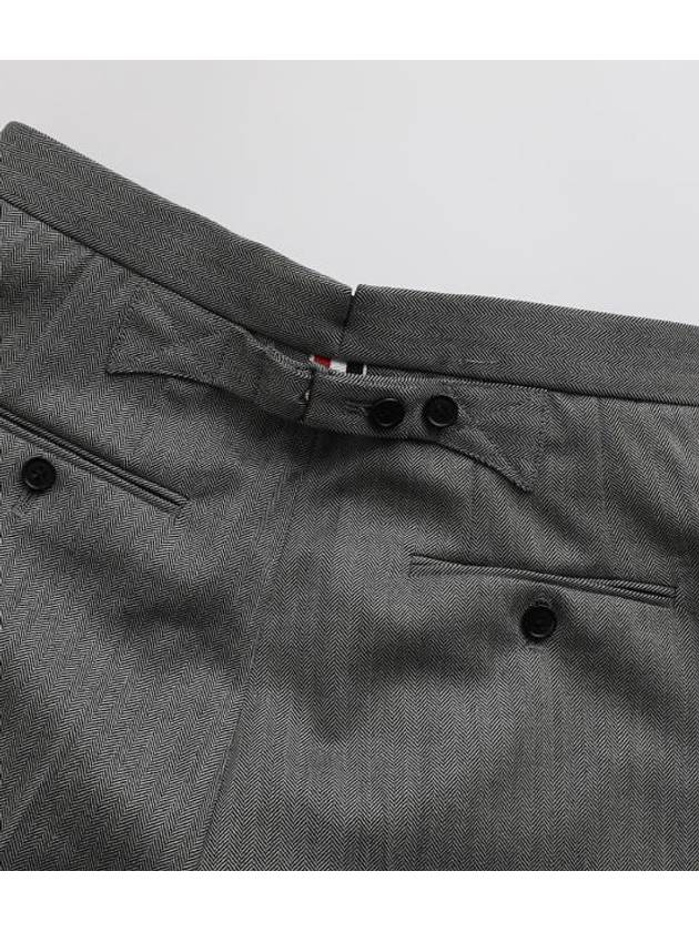 High Waist RWB Trimming Heavy Wool Pants Grey - THOM BROWNE - BALAAN 6