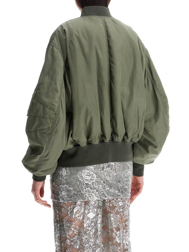 oversized bomber jacket with puff sleeves military green - THE ATTICO - BALAAN 3