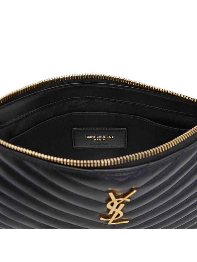 Matelasse Monogram Logo Strap Clutch Bag Black - SAINT LAURENT - BALAAN 9