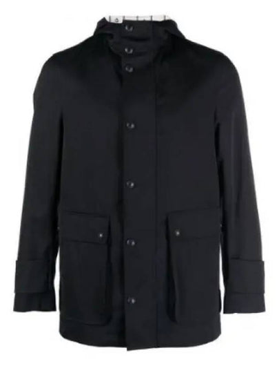 Nylon Tech Snap Front Rain Parka Navy - THOM BROWNE - BALAAN 2