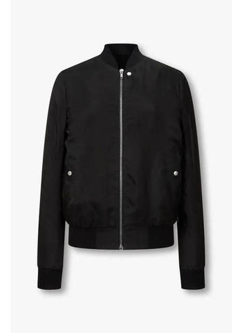 MEN ribbed rayon flight jacket black - RICK OWENS - BALAAN 1