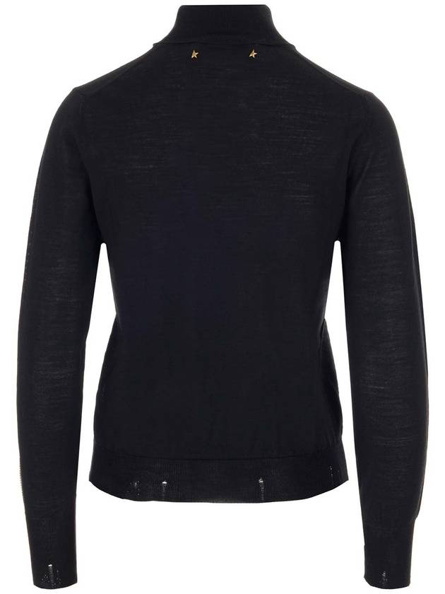 Logo Patch Wool Turtleneck Black - GOLDEN GOOSE - BALAAN 4