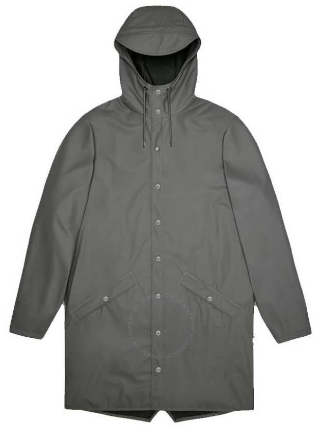 Rains Grey Lightweight Waterproof Long Jacket, Size Medium - RAINS - BALAAN 1