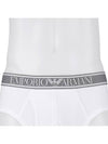 Logo Banding Ribbed Cotton Briefs White - EMPORIO ARMANI - BALAAN 6