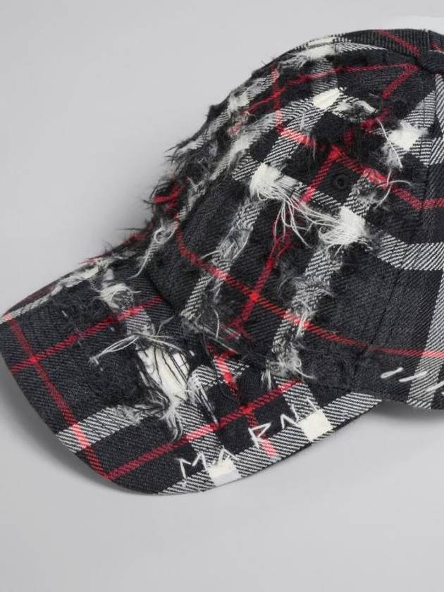 Tartan Wool Ball Cap Granite - MARNI - BALAAN 3