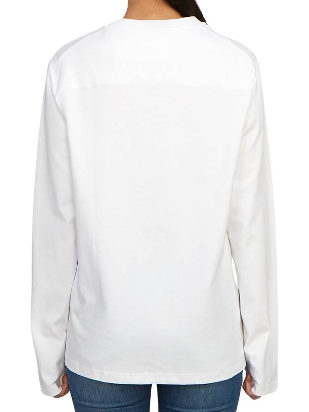 Logo Plaque Cotton Long Sleeve T-shirt White - JIL SANDER - BALAAN 5