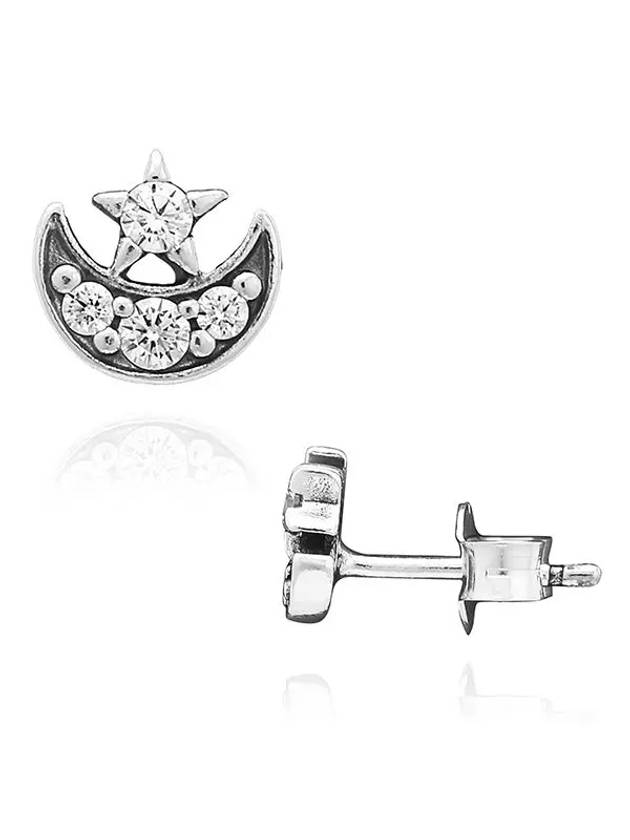 292990C01 Sparkling Moon Star Silver Earrings - PANDORA - BALAAN 3