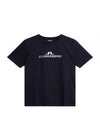 Alpha Logo Print Short Sleeve T-Shirt Navy - J.LINDEBERG - BALAAN 2