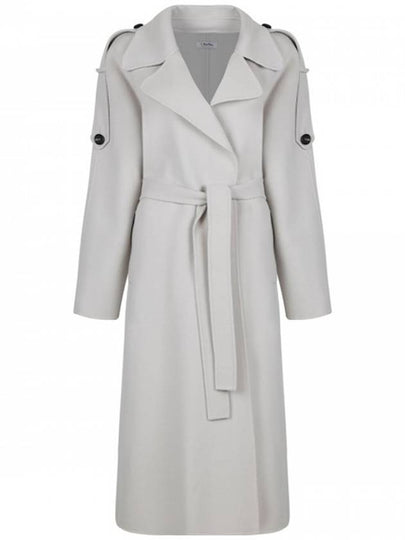 Beato Belt Wool Single Coat Pearl Grey - S MAX MARA - BALAAN 2