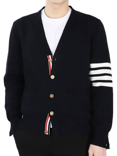 Milano Stitch 4 Bar Cardigan Navy - THOM BROWNE - BALAAN 2