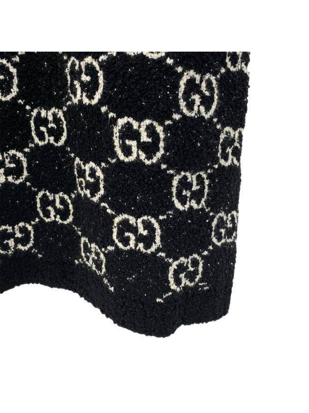Women's GG Jacquard Short Sleeve Short Dress Black - GUCCI - BALAAN.