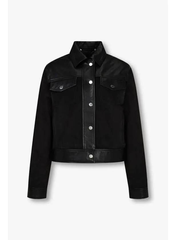 PS Women s Suede Leather Jacket Black - PAUL SMITH - BALAAN 1