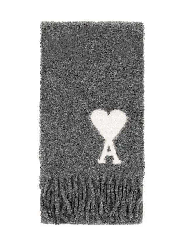 De Coeur Jacquard Muffler Dark Grey - AMI - BALAAN 2