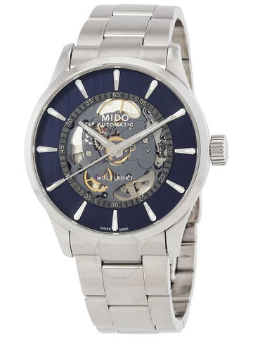 Mido Multifort Skeleton Vertigo Automatic Blue Dial Watch M038.436.11.041.00 - MIDO - BALAAN 1